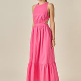 Elastic Detail Sleeveless Dress