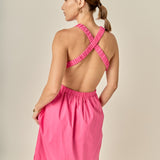 Elastic Detail Sleeveless Dress