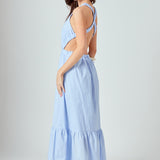 Elastic Detail Sleeveless Dress