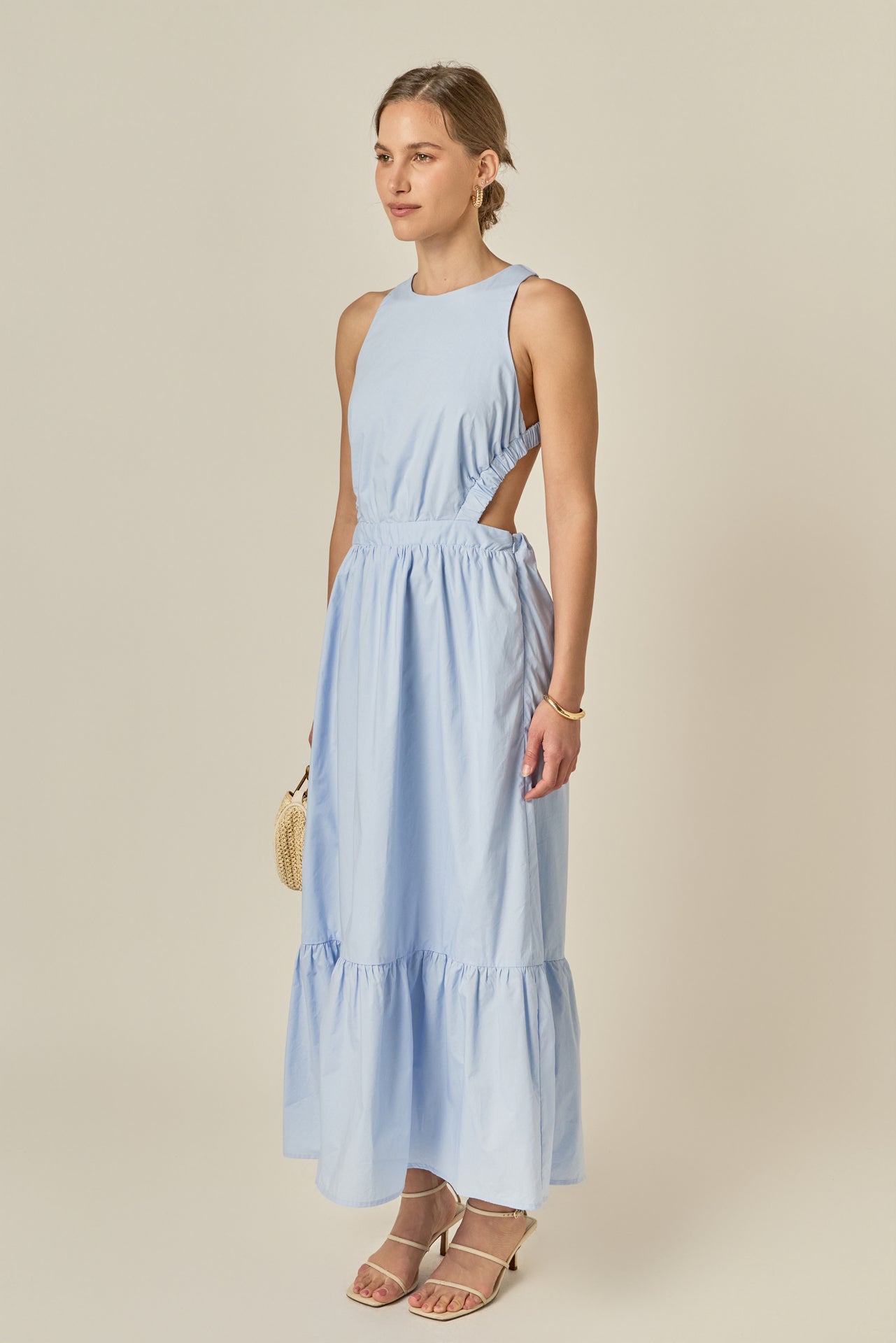 english factory dress Gingham Tiered Midi English Factory Women's Stripe A-line