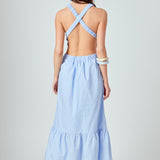 Elastic Detail Sleeveless Dress