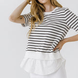 Mix Media Stripe Top