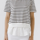 Mix Media Stripe Top