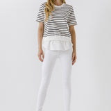 Mix Media Stripe Top