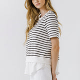 Mix Media Stripe Top