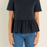 Mixed Media Scalloped T-shirt
