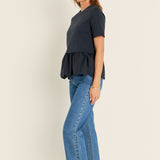 Mixed Media Scalloped T-shirt