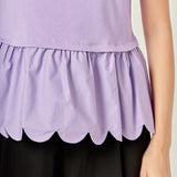 Mixed Media Scallop Detail T-shirt