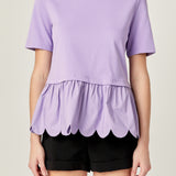 Mixed Media Scalloped T-shirt