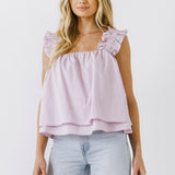 Ruffled Strap 2 Tiered Top