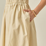Ruffled Shoulder Straps Midi Dress