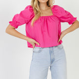 Square neckline Puff Sleeve Top