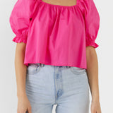 Square neckline Puff Sleeve Top