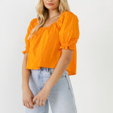 Square neckline Puff Sleeve Top