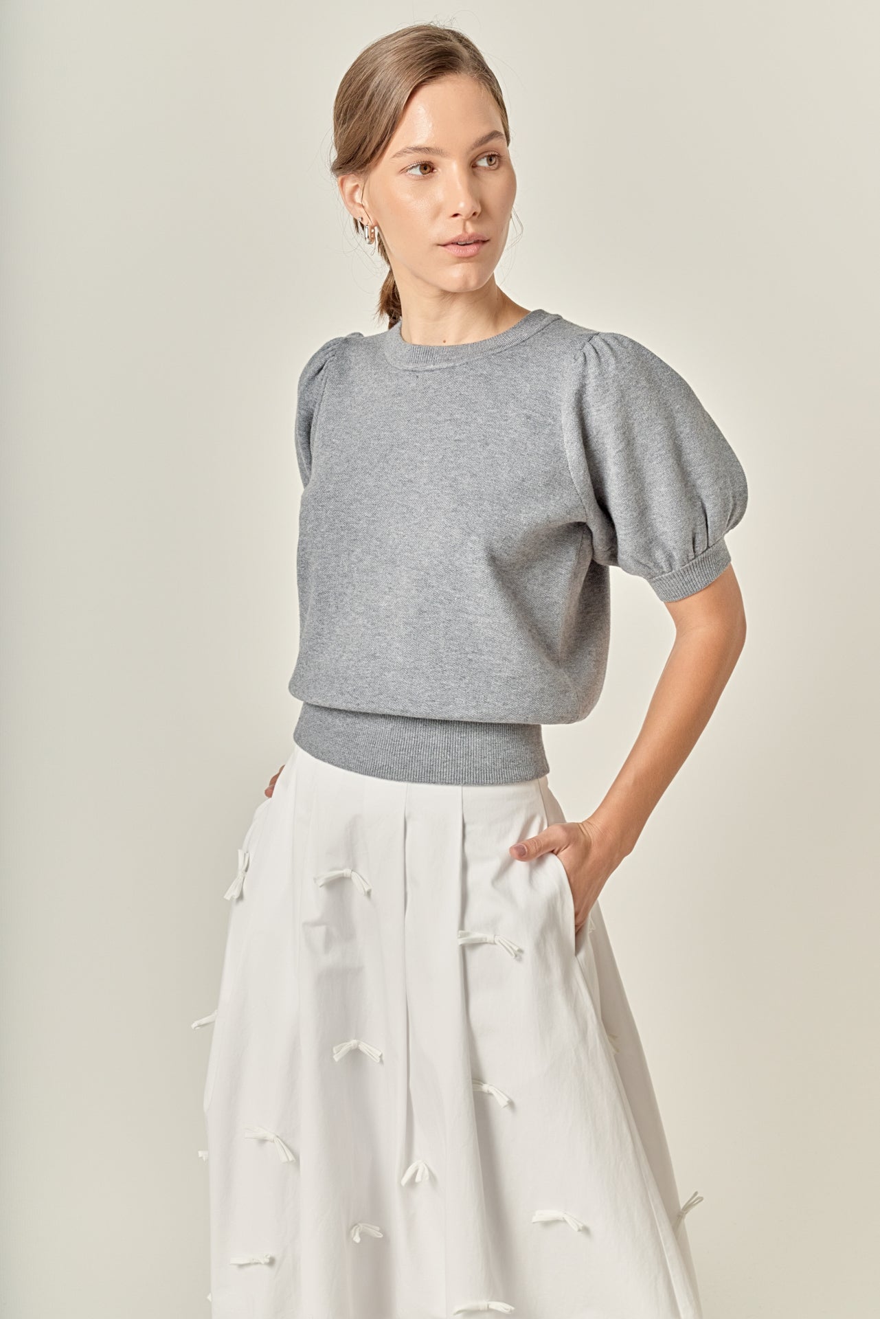 【新品未使用】Ameri／CHECK PUFF SLEEVE TOP AMERI CHECK PUFF SLEEVE TOP