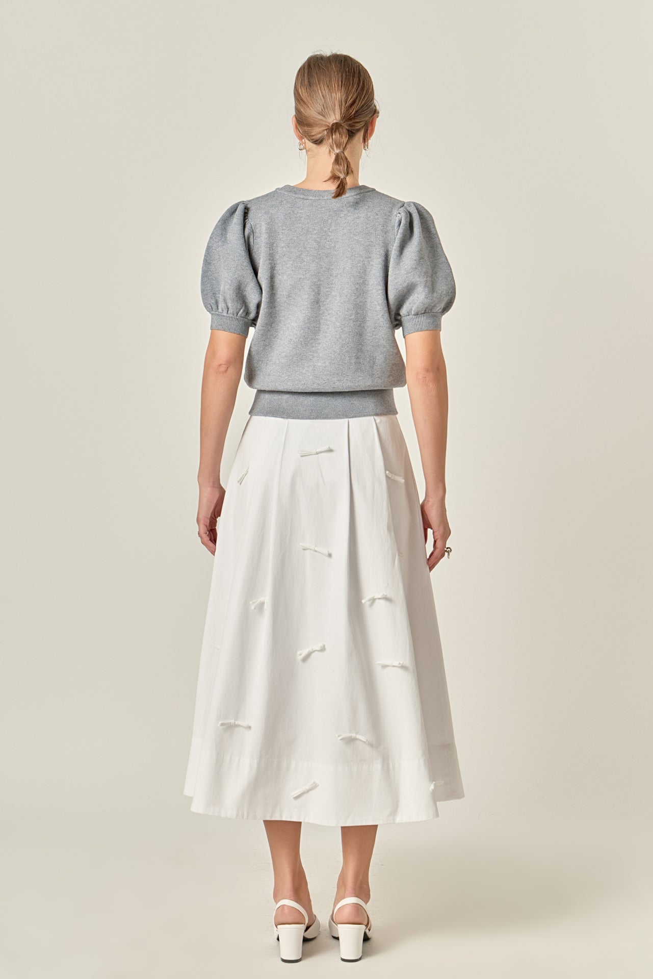 Short Puff Sleeve Knit Top – English Factory