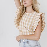 Gingham Ruffled Top