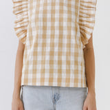 Gingham Ruffled Top