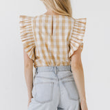 Gingham Ruffled Top