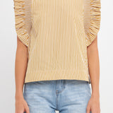 Striped Ruffled Top