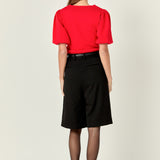 Short Puff Sleeves Sweater Top