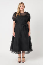 Load image into Gallery viewer, Plaid Organza Fit &amp; Flare Midi Skirt
