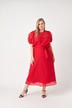 Load image into Gallery viewer, Plaid Organza Fit &amp; Flare Midi Skirt
