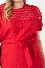 Load image into Gallery viewer, Plaid Organza Fit &amp; Flare Midi Skirt
