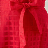 Plus Size Plaid Organza Fit & Flare Midi Skirt