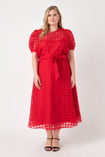 Load image into Gallery viewer, Plaid Organza Fit &amp; Flare Midi Skirt
