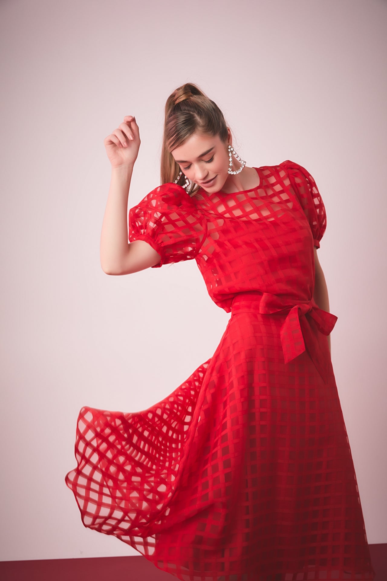 【I AM MARI】Jerry Flare Span Midi Skirt mode-split-side-midi-skirt-