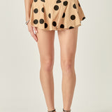 Dot Pattern Ruffle Skort