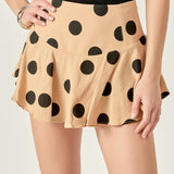 Dot Pattern Ruffle Skort