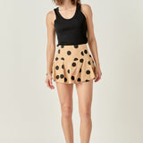Dot Pattern Ruffle Skort