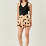 Dot Pattern Ruffle Skort