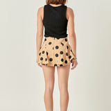 Dot Pattern Ruffle Skort