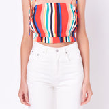 Rainbow Stripe Top with Tie