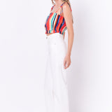 Rainbow Stripe Top with Tie