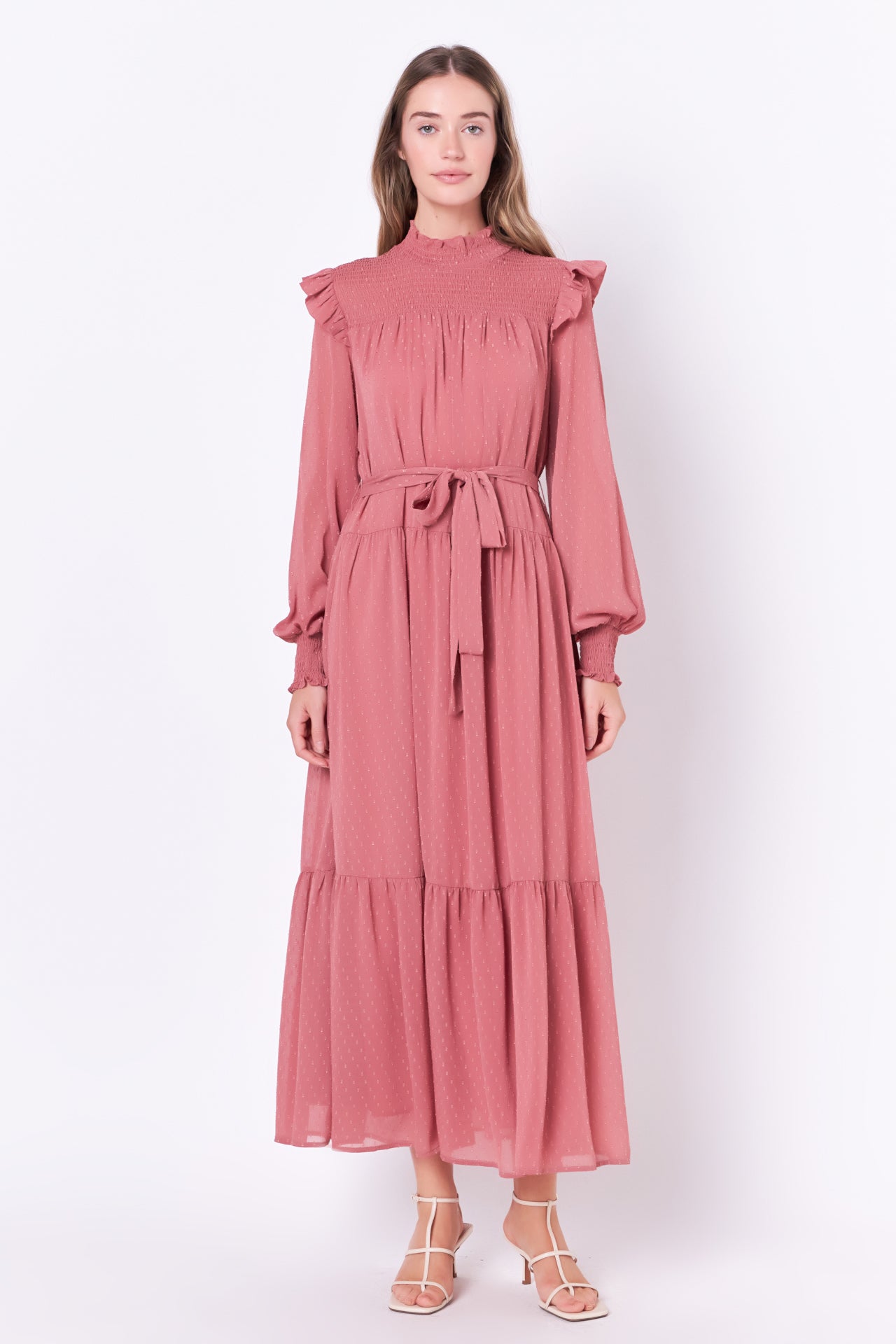 Women s Maxi Dresses Ric Rac Tiered Ruffled English Factory