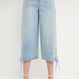 Tie Detail Denim Pants- Sold Out