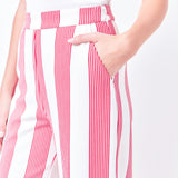 Stripe Fringe hem Pants