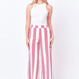 Stripe Fringe hem Pants