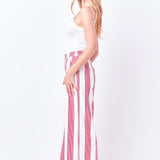 Stripe Fringe hem Pants