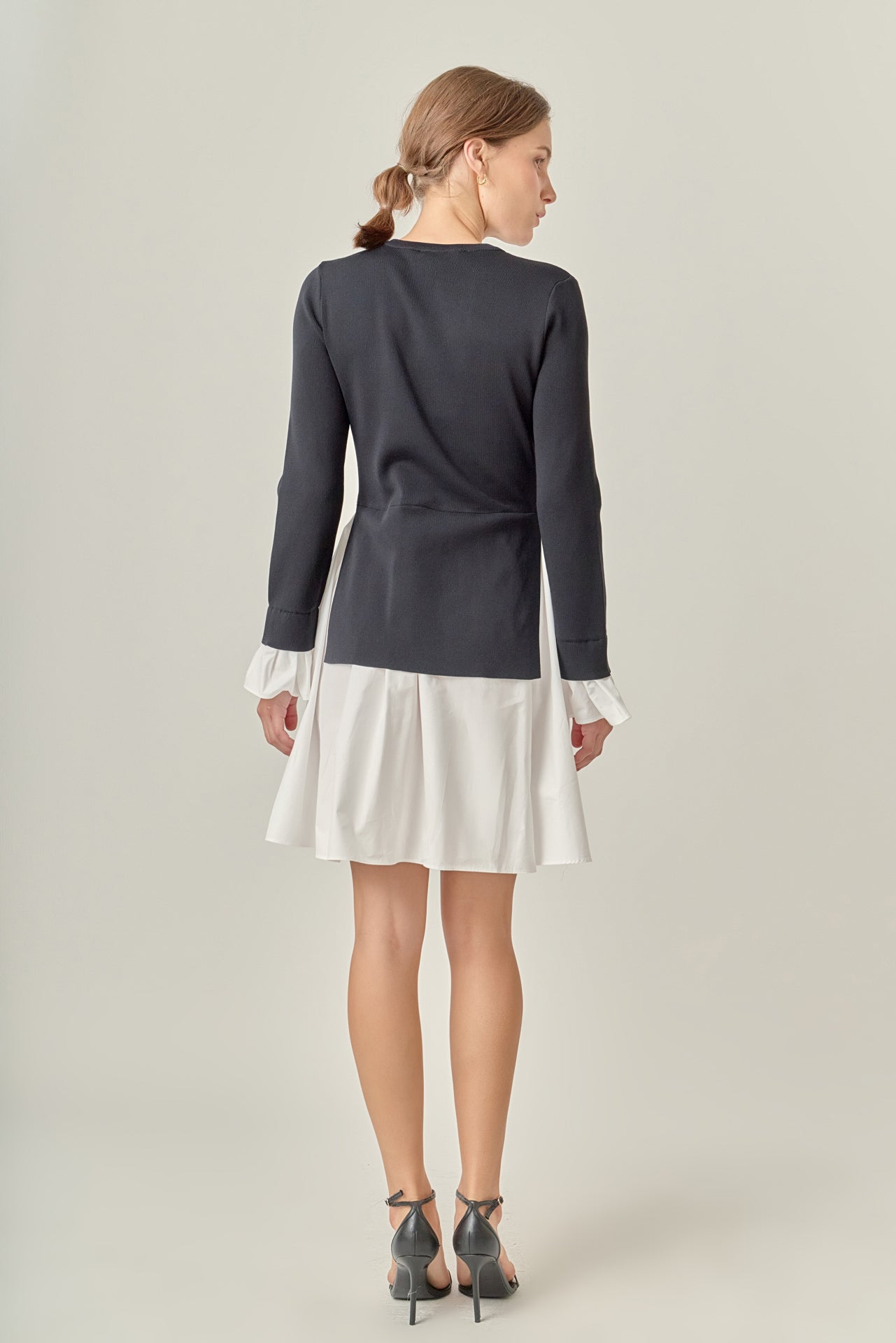 Poplin Combo Knit Mini Dress – English Factory