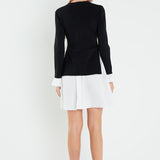 Poplin Combo Knit Mini Dress