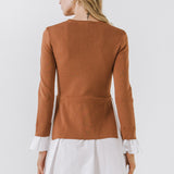Poplin Combo Knit Mini Dress