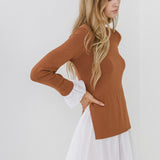 Poplin Combo Knit Dress