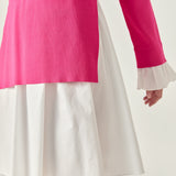 Poplin Combo Knit Mini Dress