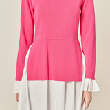 Poplin Combo Knit Mini Dress