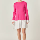 Poplin Combo Knit Mini Dress